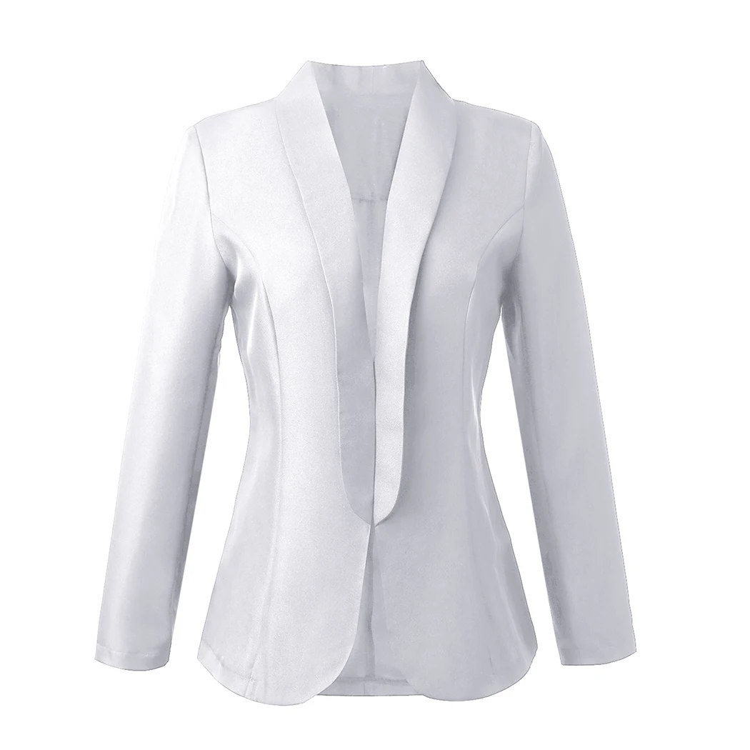 Women Ladies Office Blazer Plus Size Summer Women Long Sleeve Thin Silk Blazers New Casual Slim Turn-Down Collar Cardigan