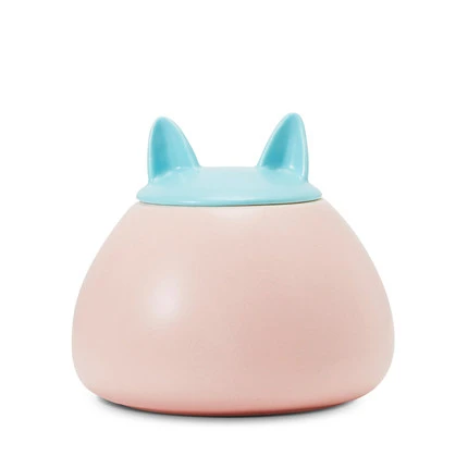 Cat ear Pink Милая керамическая сахарная миска с крышкой для дома, кафе, кофейного дома, кофейная посуда, конфетная банка, соль для кухни, чайник для специй, контейнер для суикерпота - Цвет: Cat ear Pink