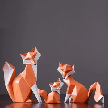 

[HHT] MODERN MINIMALIST GEOMETRIC FOX HOME DECORATIONS LIVING ROOM TV WINE CABINET CARTOON DECOR FURNISHINGS RESIN CRAFTS
