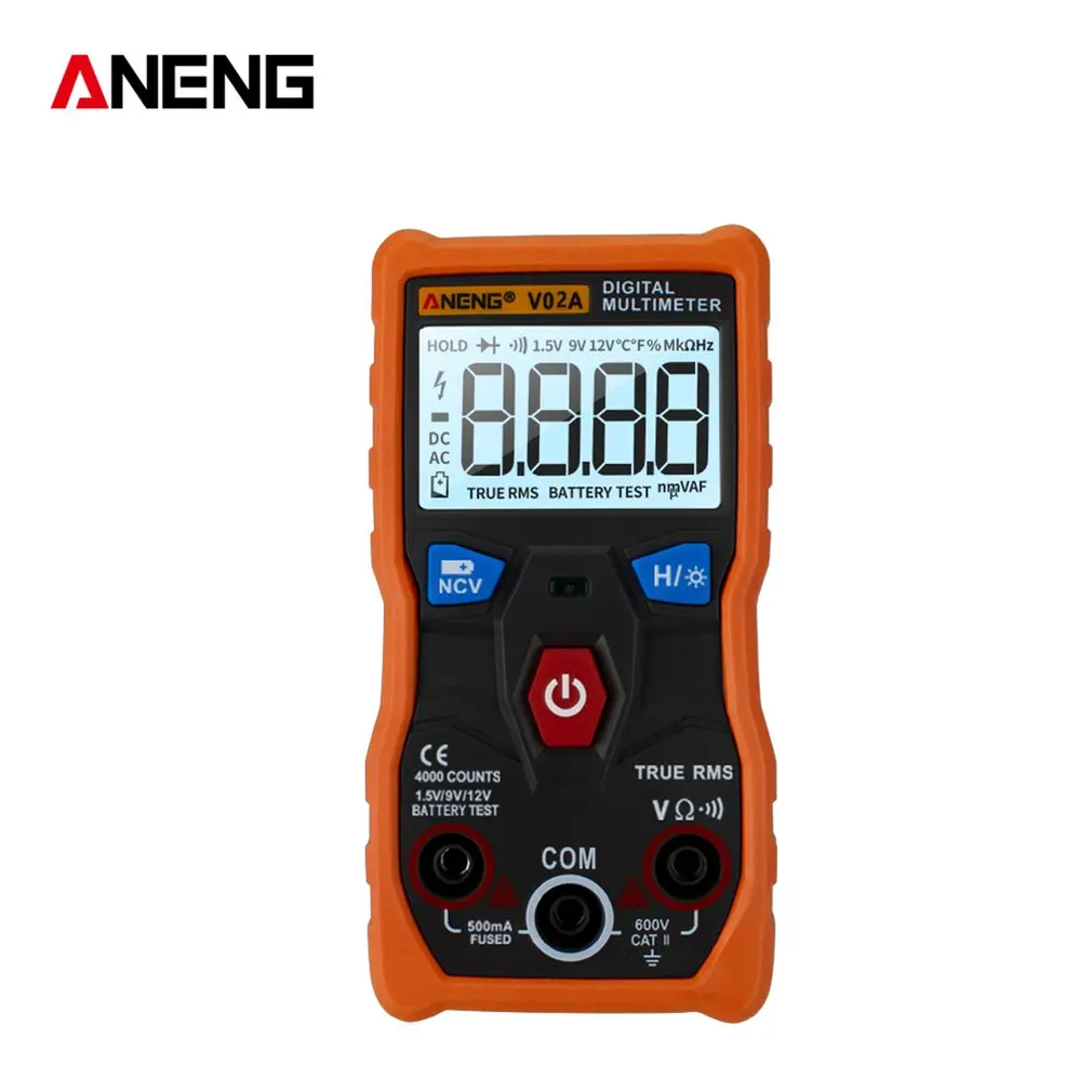 

Aneng V02A Data Multimeter Ncv Digital Lcd Ac/Dc Voltmeter Auto Range Diode Resistence Frequency Capacitance Tester
