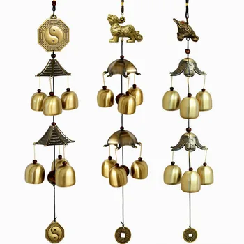 

Feng Shui Windchimes Home Decoration 6 Bells Outdoor Wind Chimes Traditional Chinese Folk Hanging Door Chimes