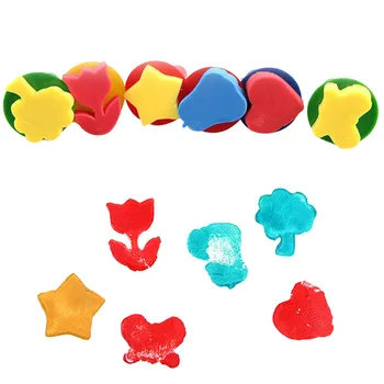 

6pcs Sponge Paint Graffiti Brushes Children Toys Painting Pen Kids DIY Flower Graffiti Sponge Art Supplies Seal Painting Tools
