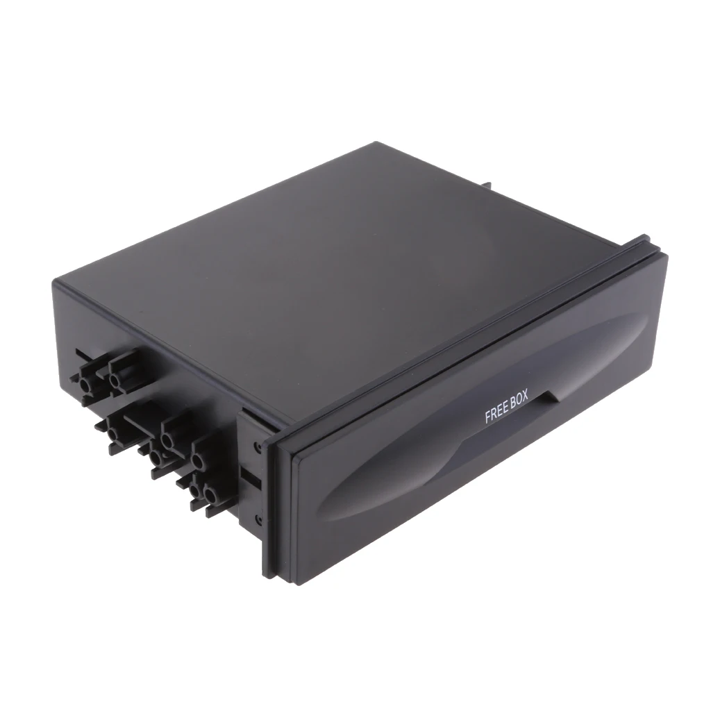 

Universal in Dash Car Single Din Audio Stereo Replacement Pocket Storage Box Audio Conversion Box 170*128*43mm Black