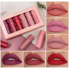 6 Colors Lipgloss Lipstick Matte Long Lasting Waterproof Velvet Nourish Moisturizing Professional Lip Makeup Cosmetics