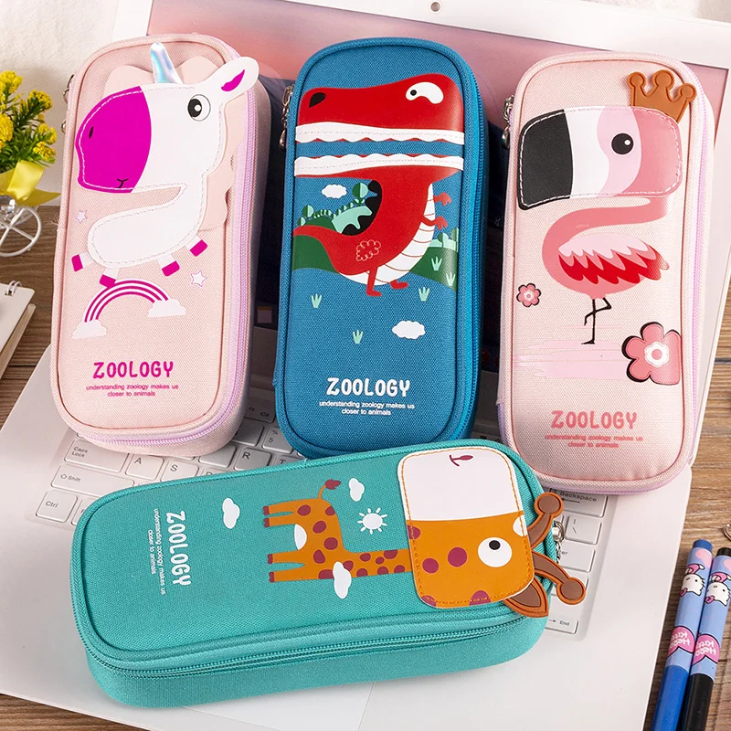 

Korean Unicorn Pencil Case for Back to School Girls Creative School Cartoon Large Capacity Pencil Box Case Stationery Supplies