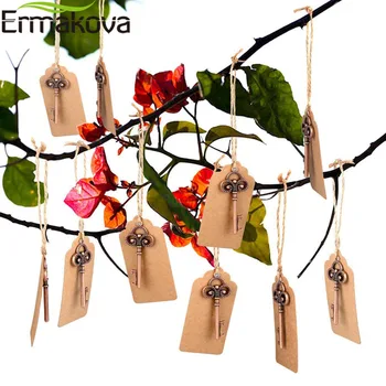 

ERMAKOVA 50 Pcs/Lot Key Bottle Opener Skeleton Wine Opener Blank Card for Guests Rustic Wedding Party Favors Souvenir Gifts