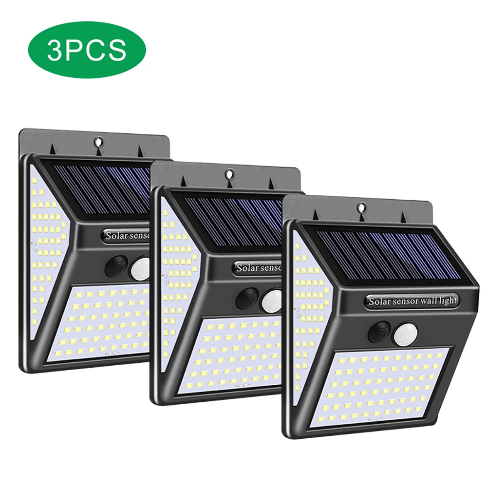 3PCS 3/6/8 шт Mpow 140 светодиоды солнечное садовое освещение, светильник движения PIR Сенсор Солнечный Мощность лампа IP65 Водонепроницаемый наружный настенный светильник для двора путь - Испускаемый цвет: 3PCS