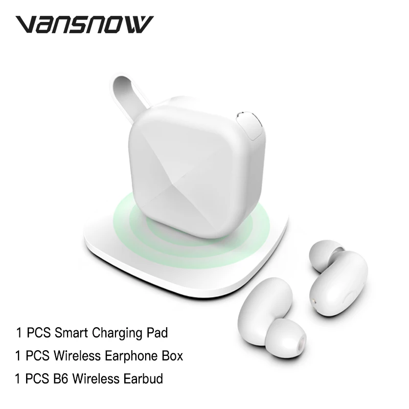 White B6 Earbud Vansnow Модернизированный B6 IP67 Водонепроницаемый TWS наушники беспроводные наушники Bluetooth 5,0 Поддержка Aptx/AAC 45h время воспроизведения для IOS/Android - Цвет: White B6 Earbud