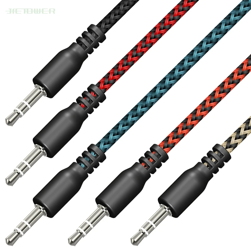 Aux Cable Speaker braid Wire Jack Audio Cable For Car Headphone Adapter Jack 3 5 mm Speaker Cable For Microphone MP4 1000pcs lot