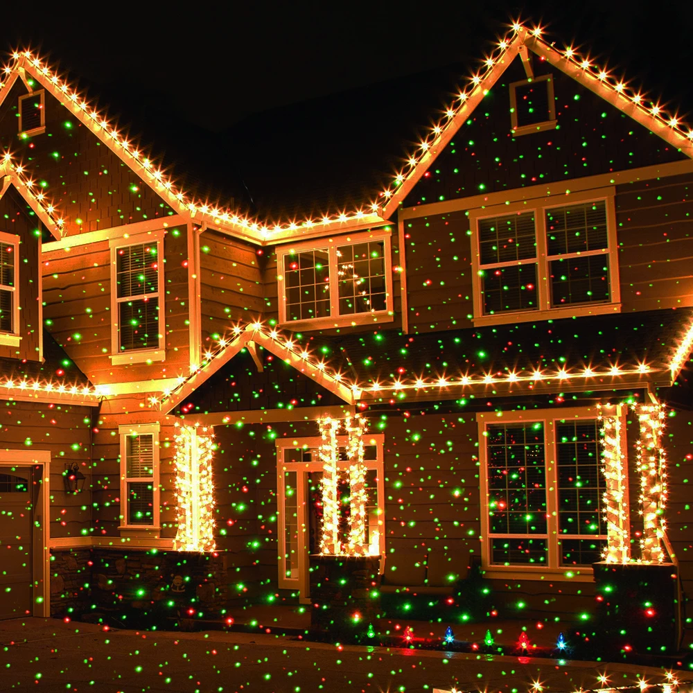 Outdoor Christmas 2021 Star Lights Waterproof Street Lawn Laser Projector Holiday xmas Decorations for Home New Year 2022