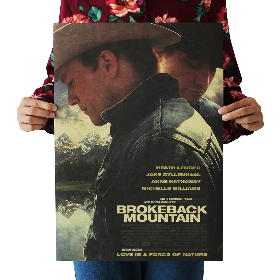 [B01] Brokeback горный Ностальгический ретро плакат из крафт-бумаги экран для помещений кафе декоративная живопись