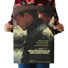 [B01] Brokeback горный Ностальгический ретро плакат из крафт-бумаги экран для помещений кафе декоративная живопись
