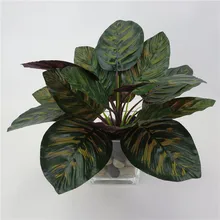Artificial Green Plant Leaf Fake Silk Maple Leaf Green Scindapsus Autumn font b Home b font