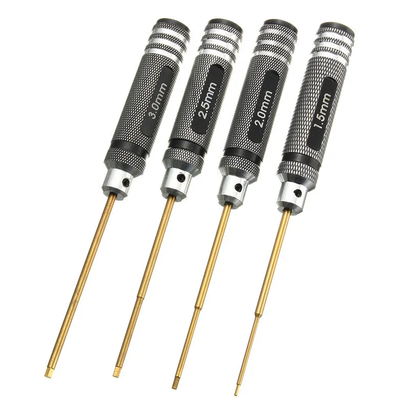 

1.5mm 2.0mm 2.5mm 3.0mm Hex Screw Driver Titanium Plating Screwdriver Repair Tool for RC Drone Car Helicopter FPV Racing Drone