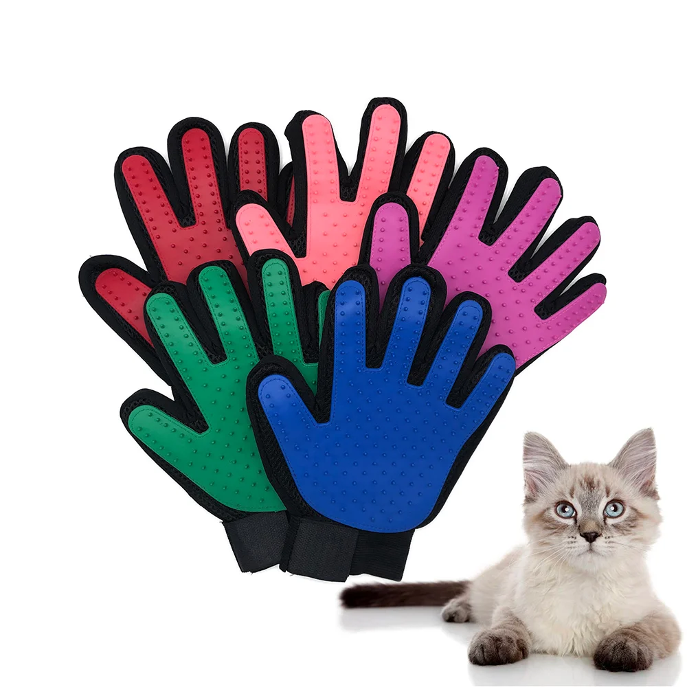 

Glove For Cats Cat Grooming Silicone Pet Dog brush Glove De shedding Gentle Efficient Pet Grooming Glove Dog Bath Cat cleaning