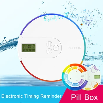 

7 Grid pill box medicine Storage Box Electronic Timing Reminder Medicine Boxes Alarm Timer Pills Organizer Pill Drug Container