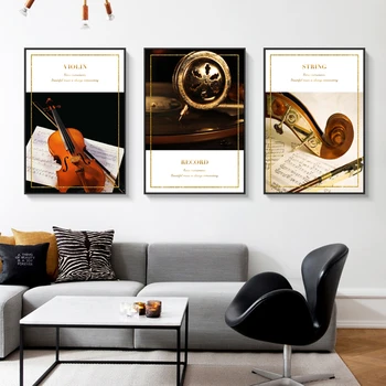 

Modern Musical Instruments Violin Canvas Painting Wall Art Prints And Poster Wall Pictures For Living Room Decor
