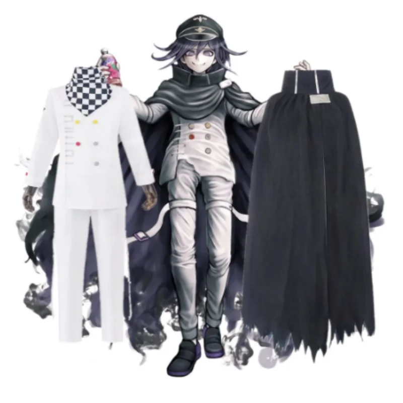 

Danganronpa - Kokichi Oma Costume Full Set Uniforms Scarf Cape Cosplay V3