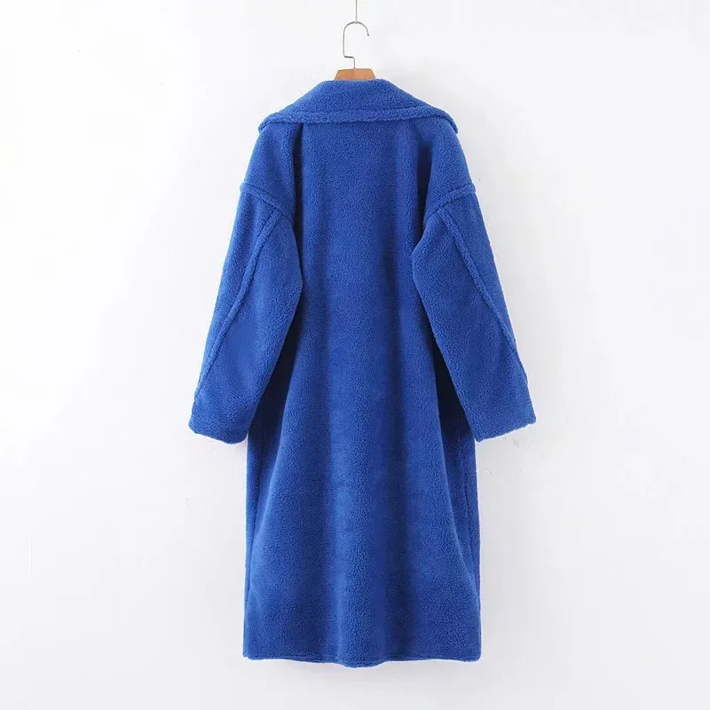 Однотонные зимние плюшевые пальто для женщин, уличный стиль, большие размеры, повседневные пальто и куртки из меха ягненка, женская верхняя одежда, пальто из искусственного меха, cwf0204-5