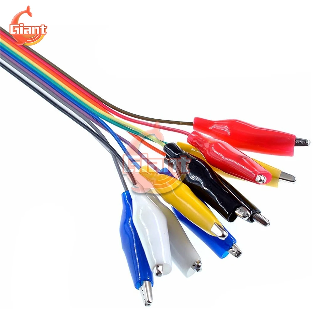 20/30cm 10Pin Double-end Alligator Clips Jump Wire Male Female Crocodile Clip Test Lead Jumper Dupont Line Cable DIY Connection