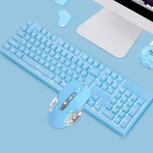 2,4G Беспроводная клавиатура мышь Combos перезаряжаемая механическая клавиатура набор мышей TU-shop