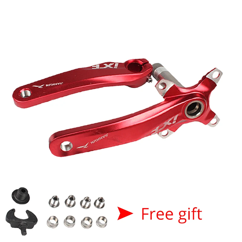 red crank JIANKUN 104BCD MTB Bike Crank Aluminum Alloy 170mm IXF Arm Chainring Mountain Road Bicycle Crankset with Bottom Bracket BB - Цвет: red crank