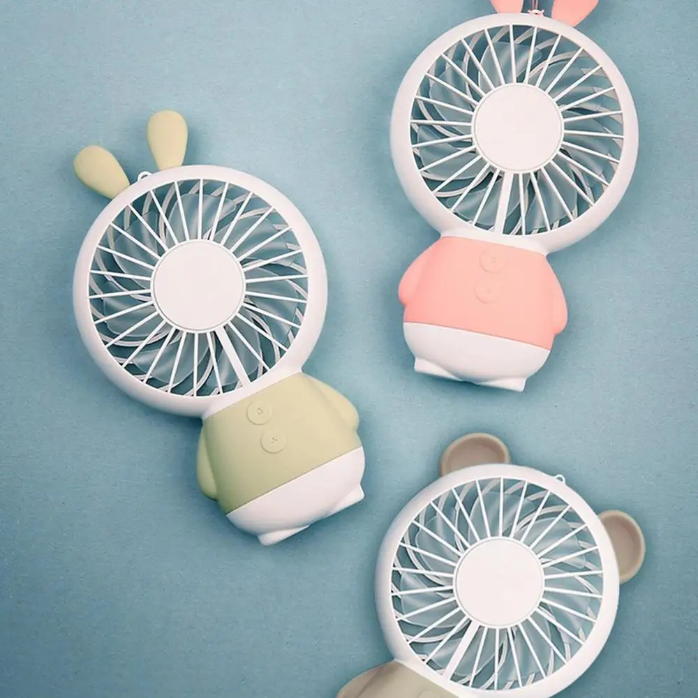 

2019 HOT USB Charging Fan Home Mini Office Handheld Rabbit Fans With Desk Base Rechargeable Air Conditioner For Student