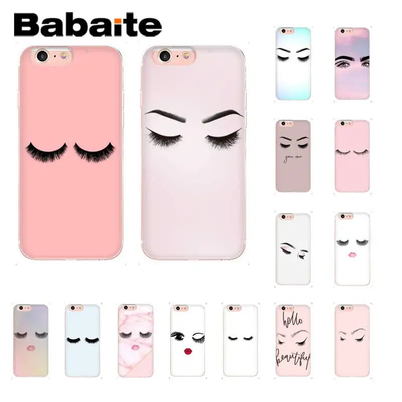 

Babaite Fashion Eyelashes girly Coque Shell Phone Case For iPhone8 7 6 6S Plus X XSMAX 5 5S SE XR Mobile Cases 11 11pro 11promax