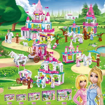 

Compatible Locking Friends Princess Castle Set Alice Action Figures Princess Elena Building Blocks Toys for Children Fit Locking