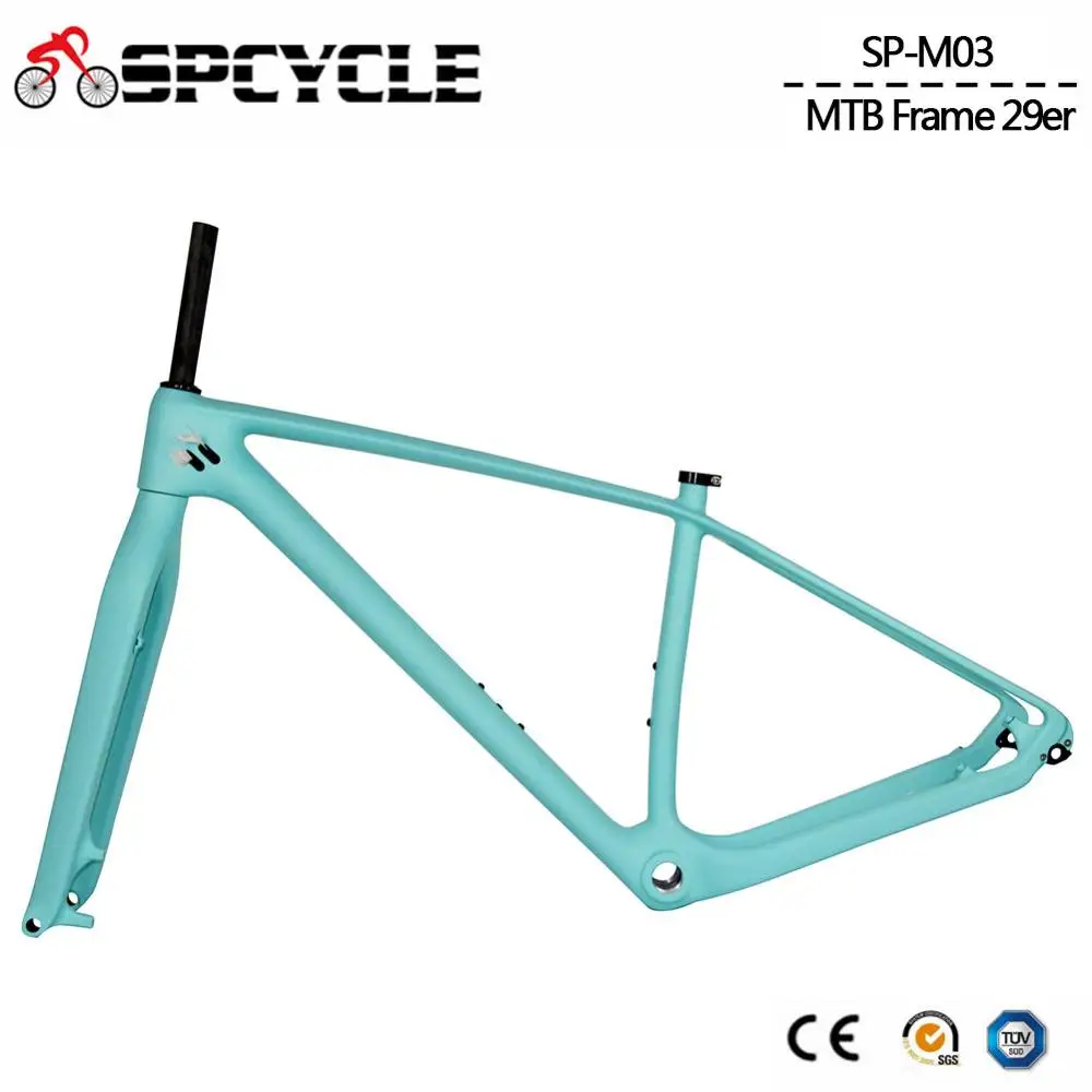 Clearance Spcycle 29er Full Carbon MTB Frame And Rigid Fork Ultralight Mountain Bike Frames & 15*100mm Forks, BSA 73mm 29er 15/17/19inch 3