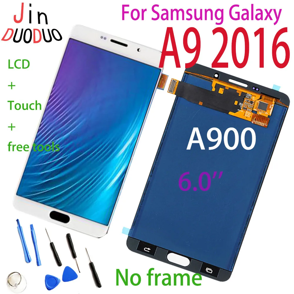 

ЖК-дисплей 6,0 дюймов Amoled для Samsung Galaxy A9 2016 A900, сенсорный экран с дигитайзером в сборе для Samsung A900, сменный ЖК-экран