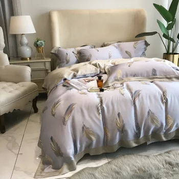 

New Products Spring and Summer 60 Simple Lenzing Tencel Beauty Tencel 4-piece Bedding Set Printing Crafts Bedding Pieces of Sets
