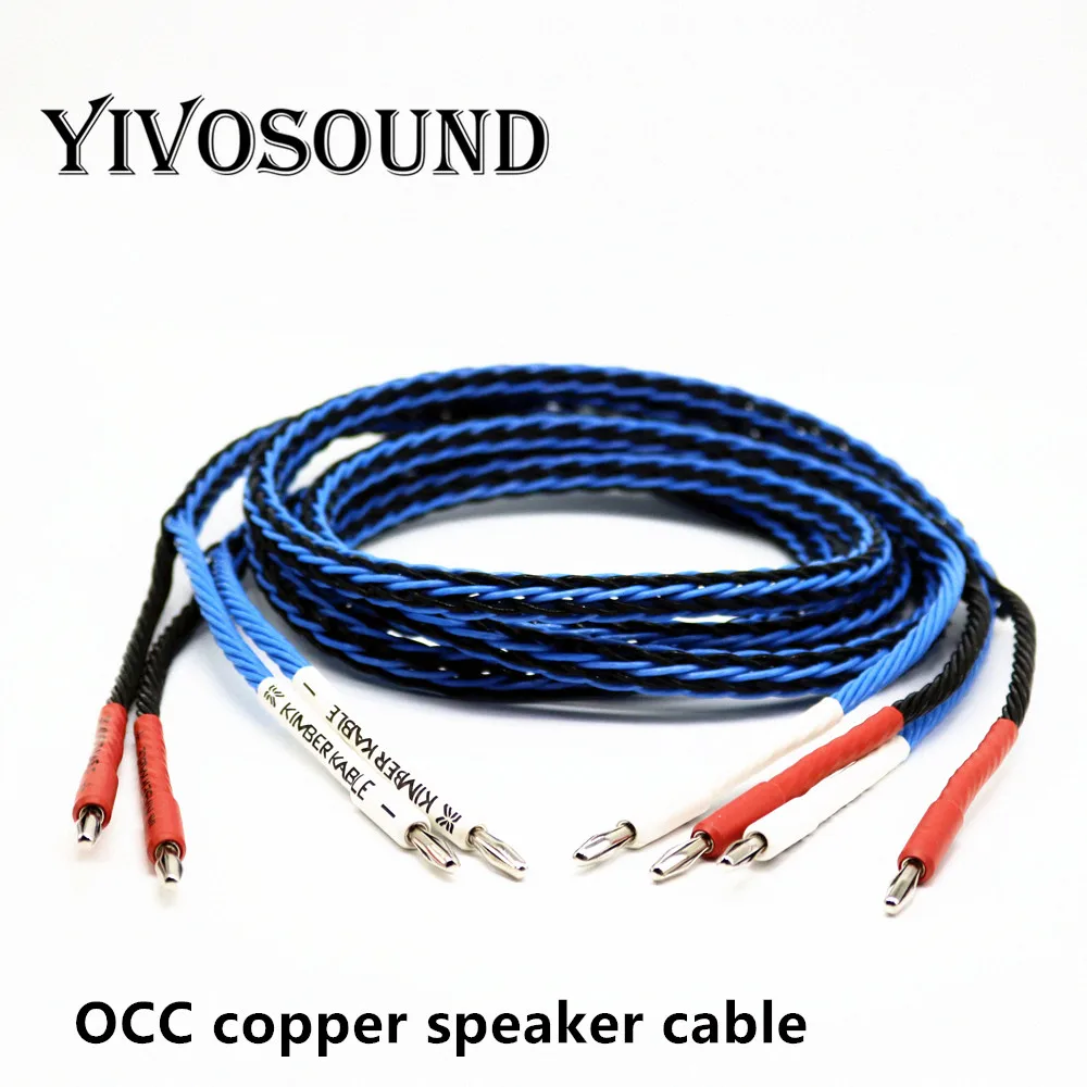 

1pair yivosound hifi speaker cable OCC copper audio connecting cable banana