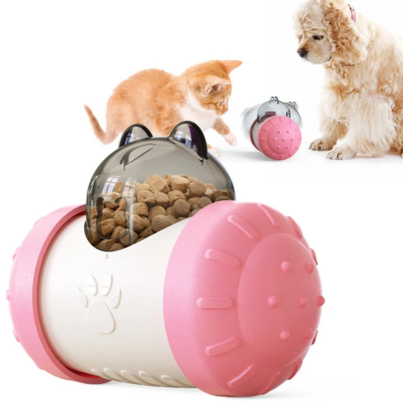 

Pet Cat Dog Toy Rubber Pet Cat Tumbler Slow Leaking Food Ball Pet Interactive IQ Training Food Treating Ball Dog Chew Toy