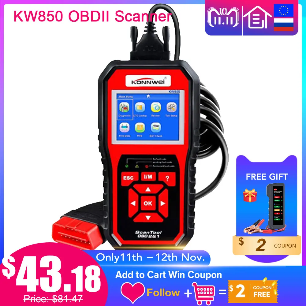 KONNWEI KW850 Full OBD2 Car Diagnostics Tool KW