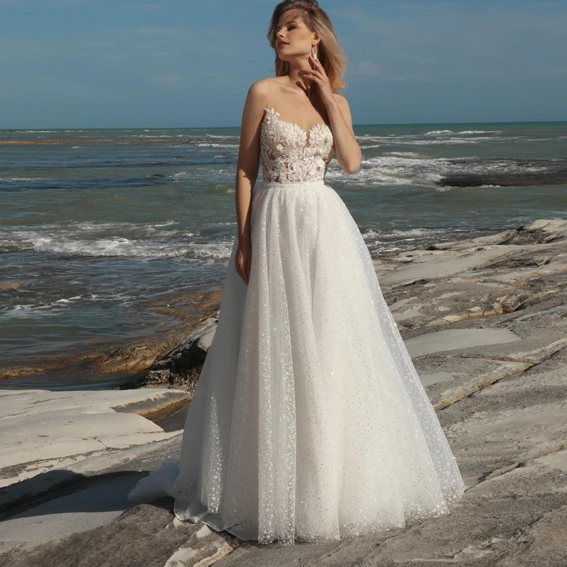 

Длинное свадебное платье-трапеция в стиле бохо