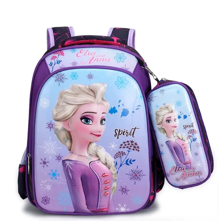 Mochila de gran capacidad para niñas y niños, mochila escolar de dibujos animados de Disney, Princesa, Elsa, sirena, mochila escolar de primaria