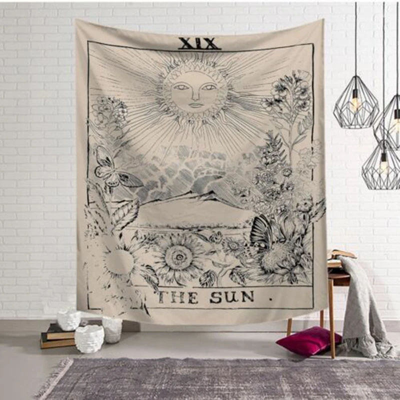

1 Piece 150x130cm Pattern Tapestry Wall Hanging Home Decoration Astrology Star Sun Moon Printed Tapestries