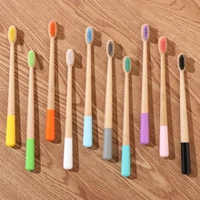 Горячая новинка бамбуковая зубная щетка веганская биоразлагаемая ЭКО Мягкая средняя натуральная щетка уход за полостью рта деревянная ручка экологически чистая