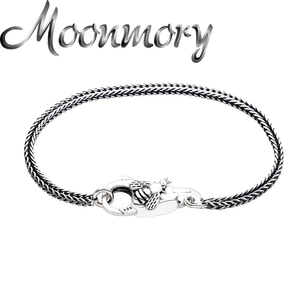 Moonmory серебро 925 пробы винтажная пряжка в виде пчелы браслет для женщин вечерние панк рок с фигуркой
