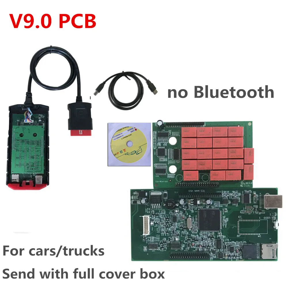 V9.0 vci для VD DS150E CDP OBD2 OBDII автомобилей грузовиков диагностический интерфейс инструмент vd tcs cdp pro,3 с keygen