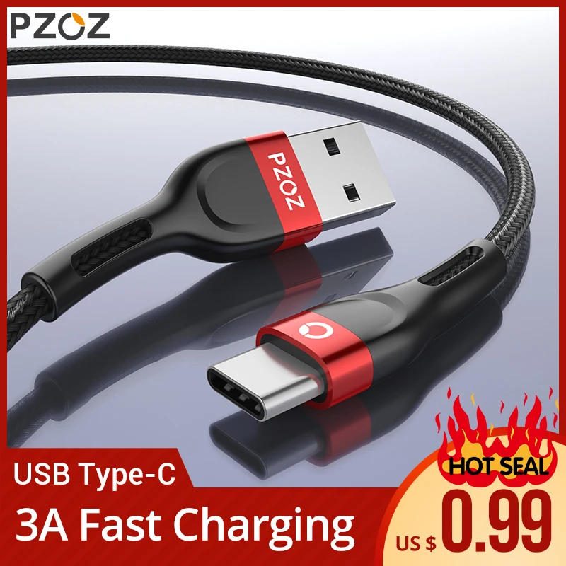 PZOZ usb c cable type c cable Fast Charging Data Cord Charger usb cable c For Samsung s10 s9 A51 xiaomi mi 10 redmi note 9s 8t|Mobile Phone Cables| - AliExpress