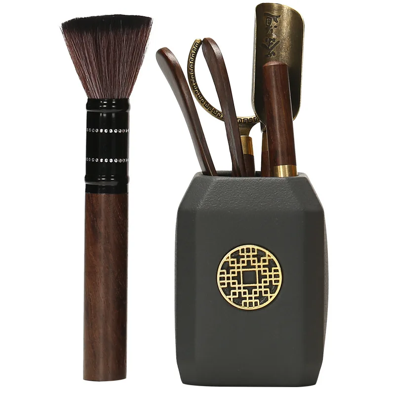 Tea Ceremony Six Gentlemen Set Kung Fu Ceramic Tea Set Accessories Bamboo Holder Craft Making Tools Daquan