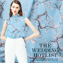 108 см широкая шелковая ткань сатин-стрейч метр печать китайская шелковая ткань сатин мягкая рубашка платье ткань шелковая ткань