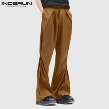

Handsome All-match Simple New Men's Trousers Solid Comfortable Long Pants Micro-flare Stylish Drape Pantalons S-5XL 2021 INCERUN