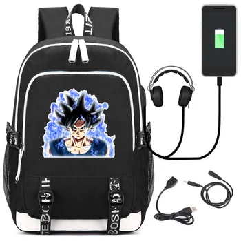 

Dragon Ball Goku Backpack USB Charging Backpack Computer Bag Men and Women Travel Bag Dragon Ball Super Halloween Carnival Party