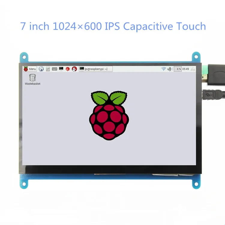 7-дюймовый 1024*600 IPS емкостный сенсорный экран TFT LCD модуль для Raspberry Pi 3 B +/4b |