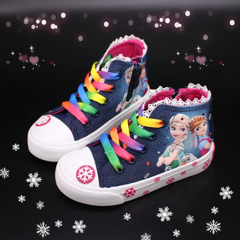 Niñas frozen elsa anna princesa zapatillas princesa niños zapatos moda Casual