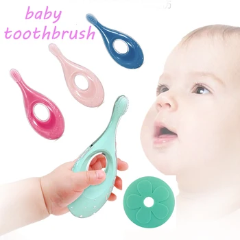 

Baby Silicone Deciduous Tooth Brush Children Training Toothbrush Tongue Coating Cleaner Kids Teethers Items