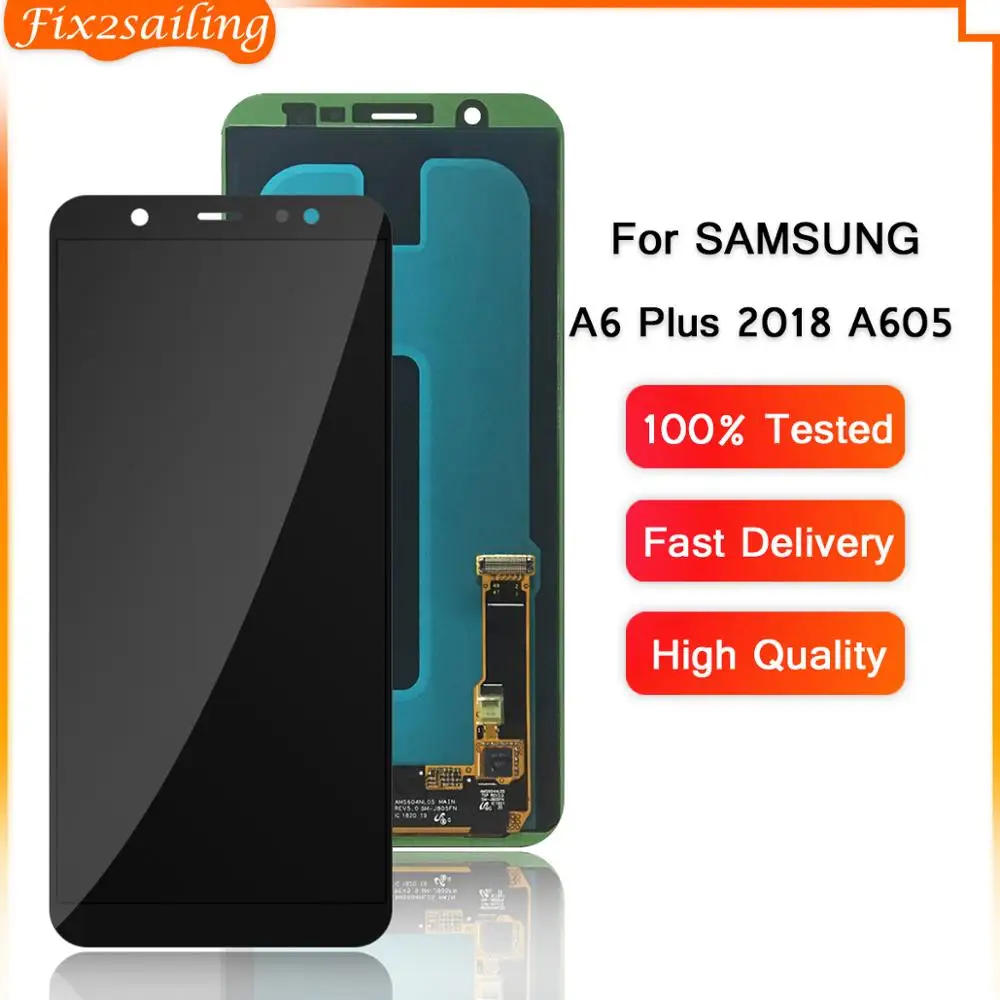 100% протестированный для Samsung A6 Plus ЖК-дисплей + 2018 A605 дисплей сенсорный экран